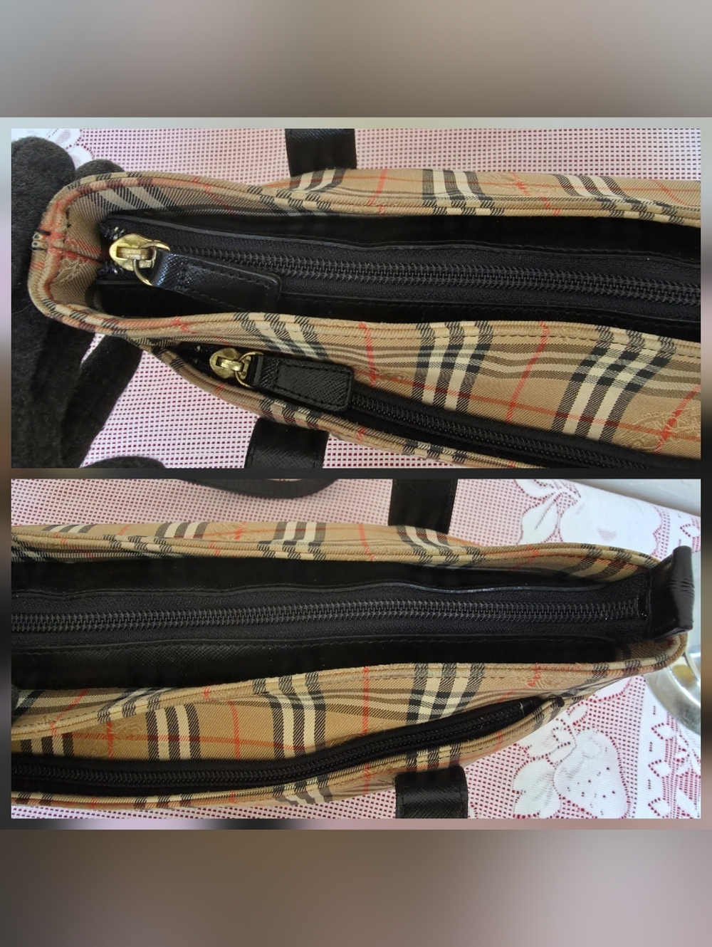 Burberry Canvas Nova Check Top Zip Tote Bag AUTHENTIC - Picture 11 of 16